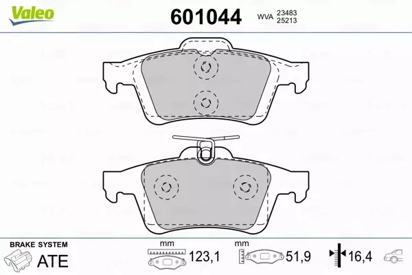 VALEO KLOCKI HAMULCOWE 601044 