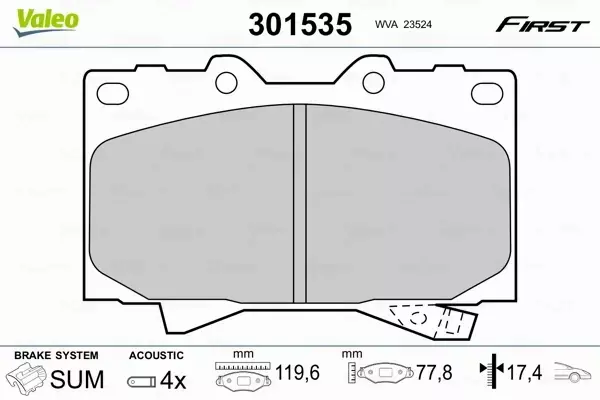 VALEO KLOCKI HAMULCOWE 301535 