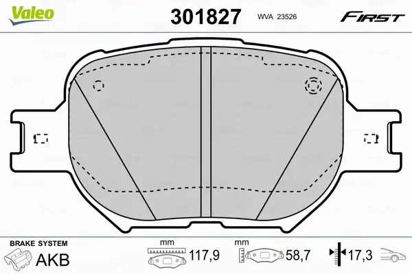 VALEO KLOCKI HAMULCOWE FIRST 301827 