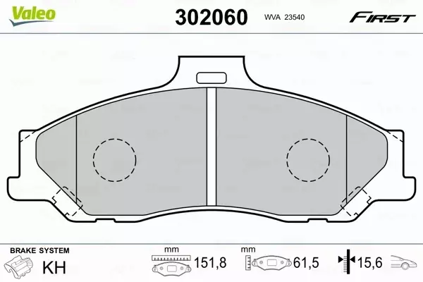 VALEO KLOCKI HAMULCOWE 302060 