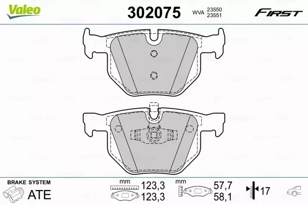 VALEO KLOCKI HAMULCOWE 302075 