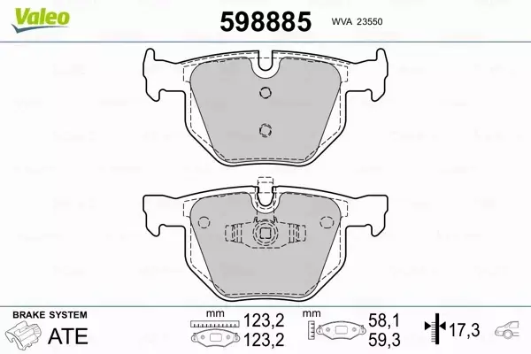 VALEO KLOCKI HAMULCOWE 598885 