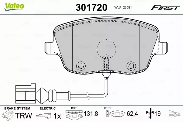 VALEO KLOCKI HAMULCOWE FIRST 301720 