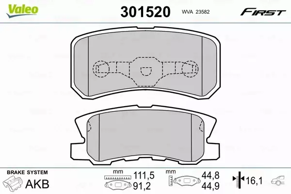 VALEO KLOCKI HAMULCOWE FIRST 301520 