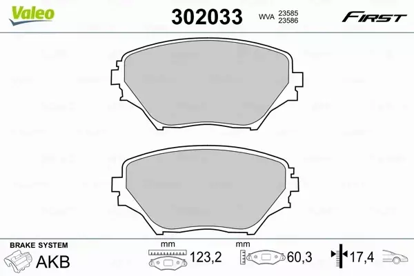 VALEO KLOCKI HAMULCOWE FIRST 302033 