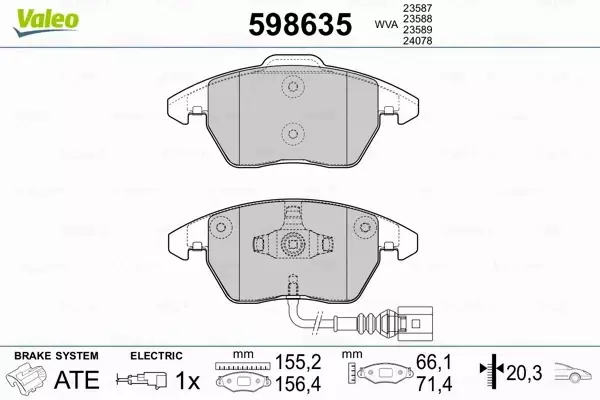 VALEO KLOCKI HAMULCOWE 598635 