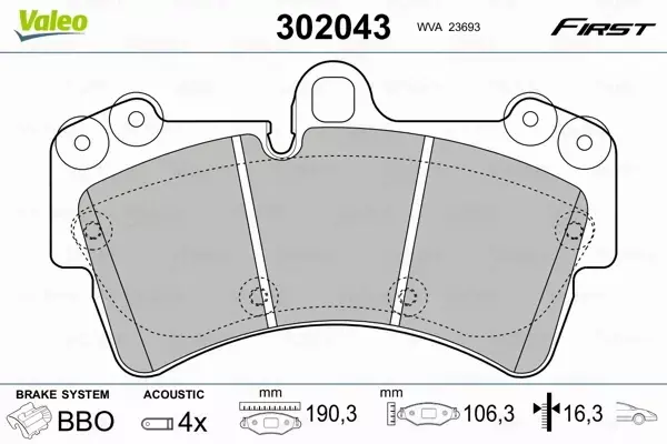 VALEO KLOCKI HAMULCOWE 302043 