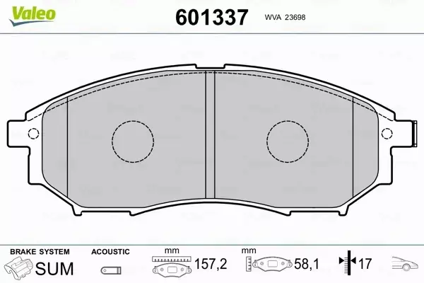 VALEO KLOCKI HAMULCOWE 601337 