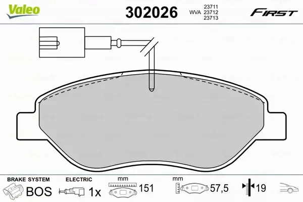 VALEO KLOCKI HAMULCOWE FIRST 302026 