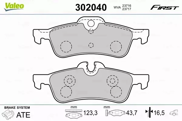 VALEO KLOCKI HAMULCOWE 302040 