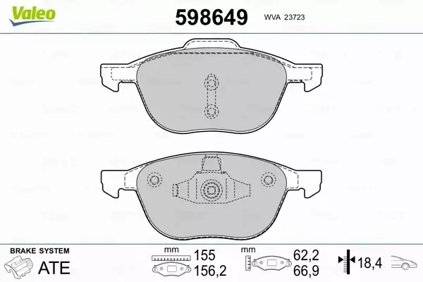 VALEO KLOCKI HAMULCOWE 598649 