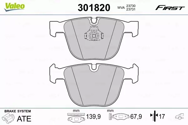 VALEO KLOCKI HAMULCOWE FIRST 301820 