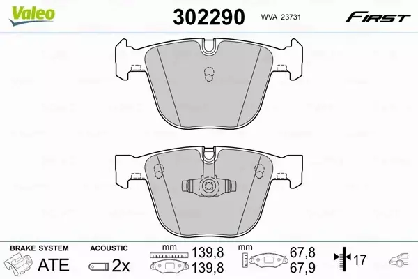 VALEO KLOCKI HAMULCOWE 302290 