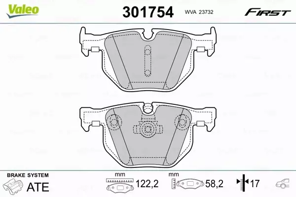 VALEO KLOCKI HAMULCOWE FIRST 301754 