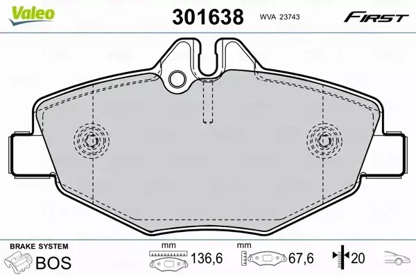 VALEO KLOCKI HAMULCOWE FIRST 301638 