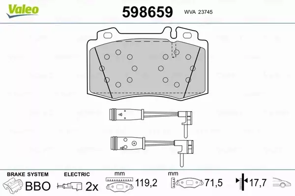 VALEO KLOCKI HAMULCOWE 598659 