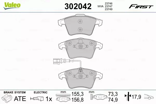 VALEO KLOCKI HAMULCOWE 302042 