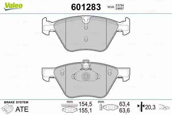 VALEO KLOCKI HAMULCOWE 601283 