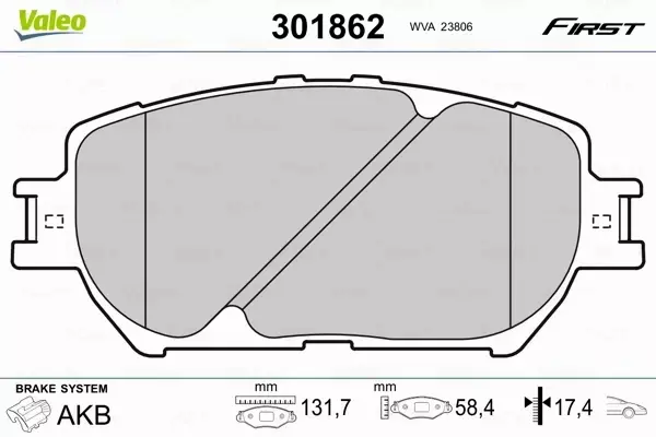 VALEO KLOCKI HAMULCOWE 301862 