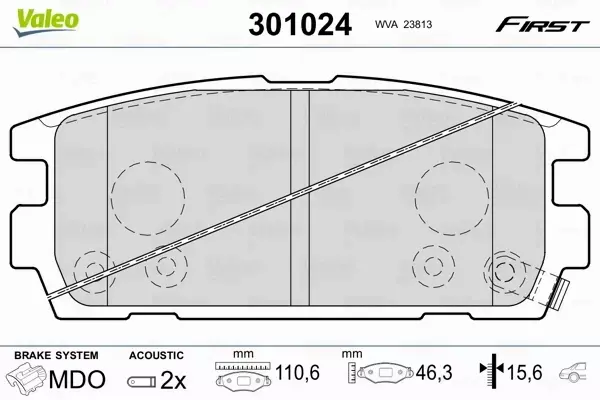 VALEO KLOCKI HAMULCOWE 301024 