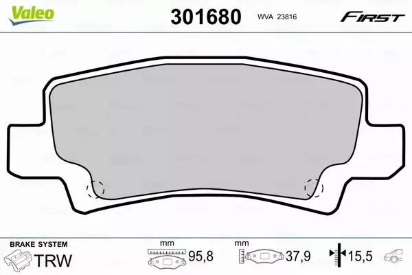 VALEO KLOCKI HAMULCOWE FIRST 301680 