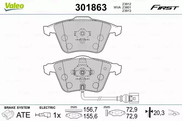 VALEO KLOCKI HAMULCOWE 301863 