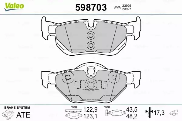 VALEO KLOCKI HAMULCOWE 598703 