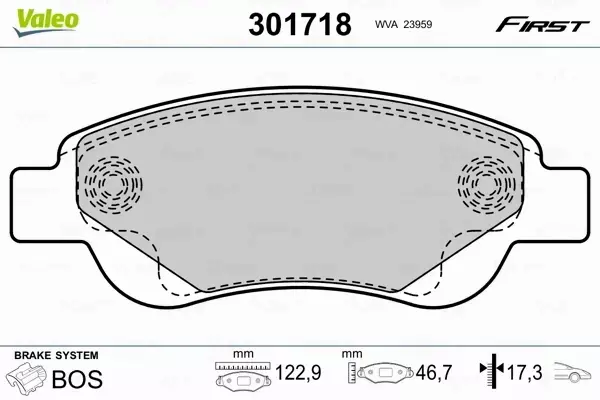 VALEO KLOCKI HAMULCOWE 301718 