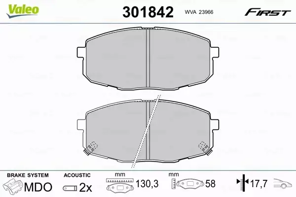 VALEO KLOCKI HAMULCOWE FIRST 301842 