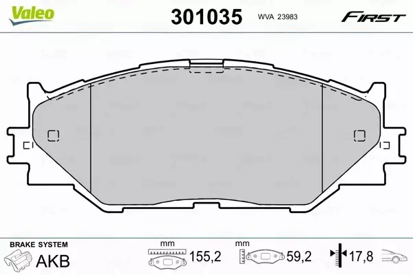 VALEO KLOCKI HAMULCOWE 301035 