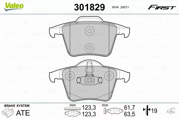 VALEO KLOCKI HAMULCOWE 301829 