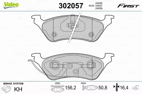 VALEO KLOCKI HAMULCOWE 302057 