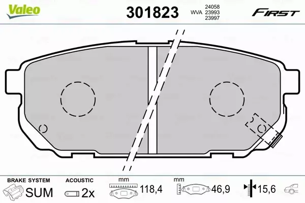 VALEO KLOCKI HAMULCOWE 301823 