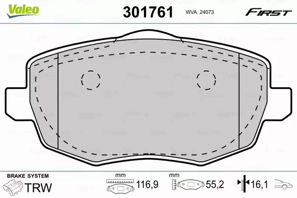 VALEO KLOCKI HAMULCOWE 301761 