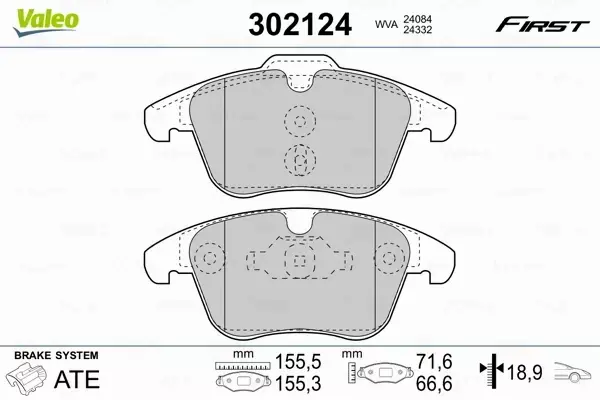 VALEO KLOCKI HAMULCOWE 302124 