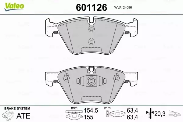 VALEO KLOCKI HAMULCOWE 601126 