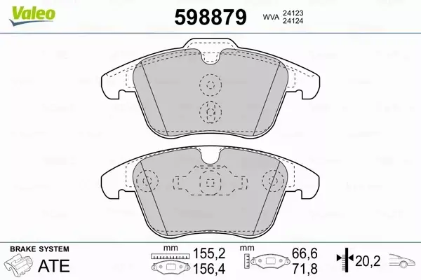 VALEO KLOCKI HAMULCOWE 598879 