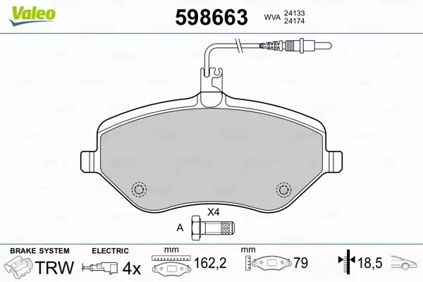 VALEO KLOCKI HAMULCOWE 598663 