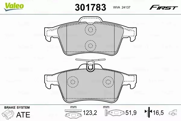 VALEO KLOCKI HAMULCOWE 301783 