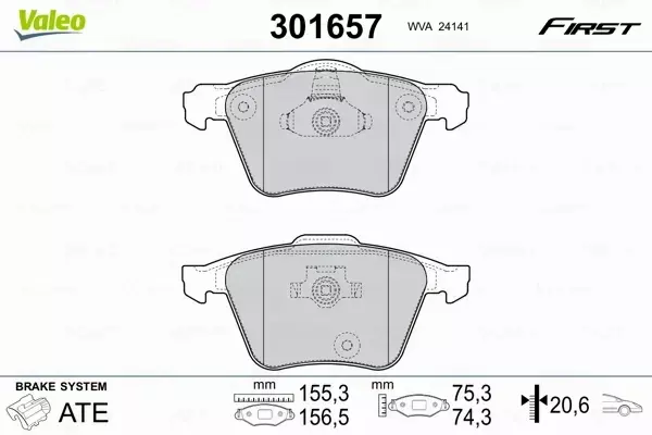 VALEO KLOCKI HAMULCOWE 301657 