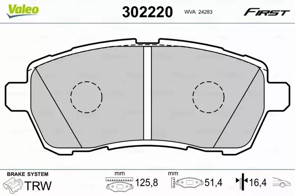 VALEO KLOCKI HAMULCOWE 302220 