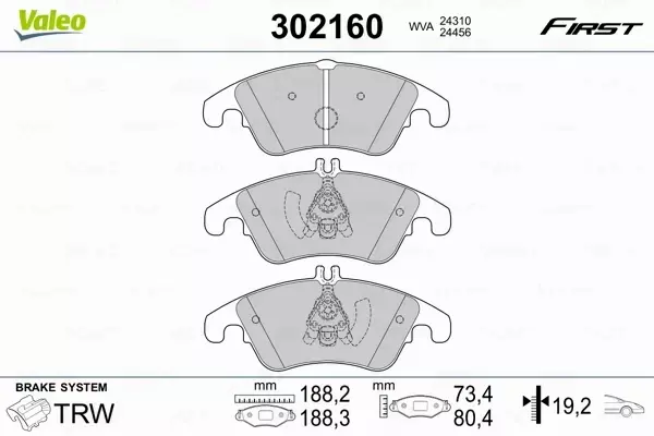 VALEO KLOCKI HAMULCOWE 302160 