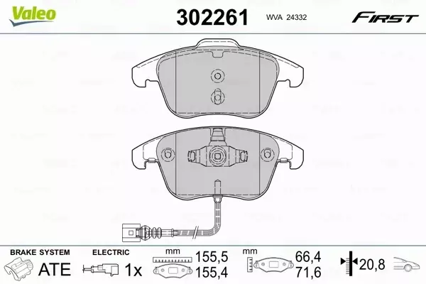 VALEO KLOCKI HAMULCOWE 302261 