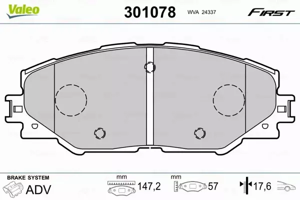 VALEO KLOCKI HAMULCOWE 301078 