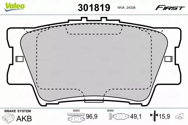 VALEO KLOCKI HAMULCOWE 301819 