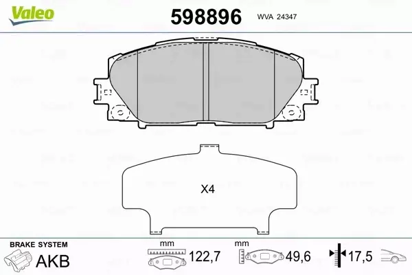 VALEO KLOCKI HAMULCOWE 598896 