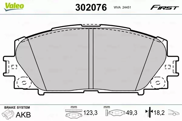 VALEO KLOCKI HAMULCOWE 302076 