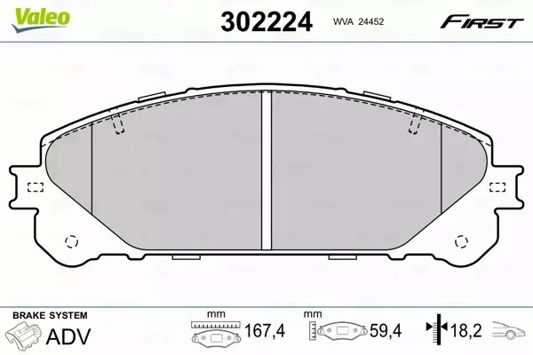 VALEO KLOCKI HAMULCOWE 302224 