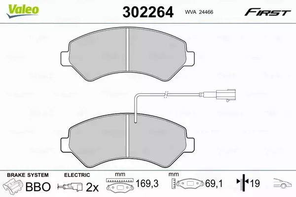 VALEO KLOCKI HAMULCOWE 302264 