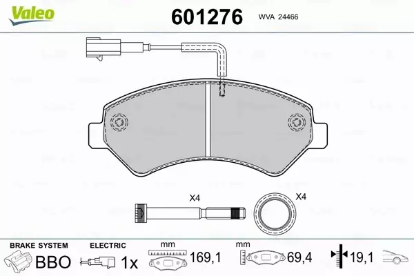 VALEO KLOCKI HAMULCOWE 601276 